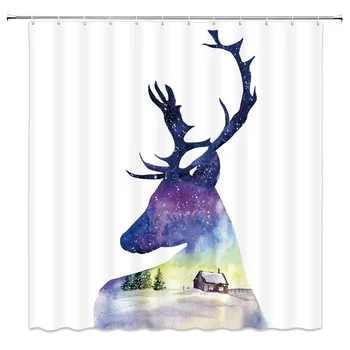 

Waterproof Deer Shower Curtain Bathroom Polyester Fabric Cloth High Quality Shower Curtain 180*180cm & 200*180cm Home decoration
