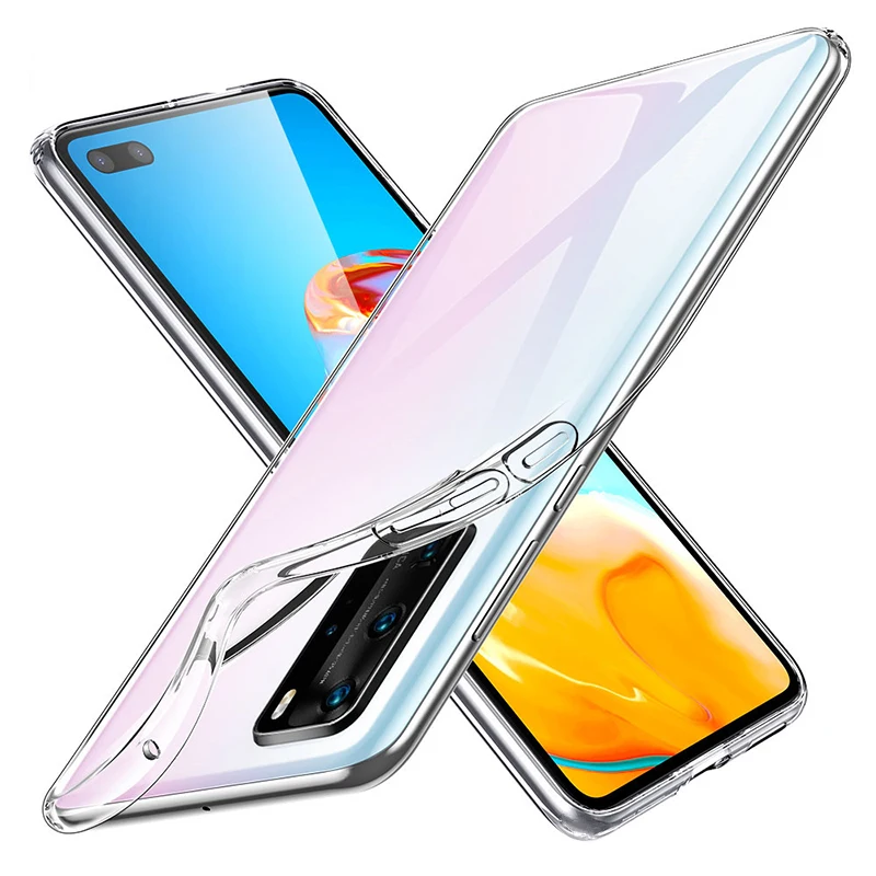 Custodia Trasparente Per Huawei P40 Pro Plus Con Stampa Gatto E Farfalla – TPU Morbido, Antiurto, Antigraffio, Sottile