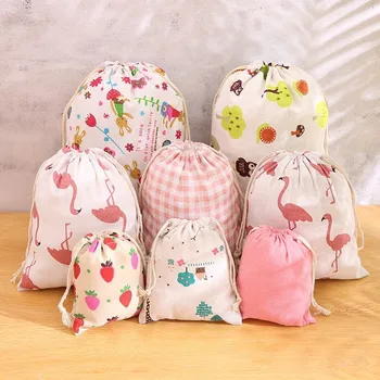 

Portable Drawstring Bag for Travelling Drawstring Underwear Toy Cute Cartoon Creative Washed Small Cloth Bag Storage Organizing