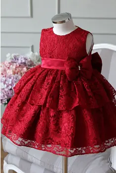 

Lace Bow Toddler Baby Girl Dress For Girl Birthday Clothing Evening Princess Dress Cake 1-10 Year Party Dress Clothes WG-SFY014