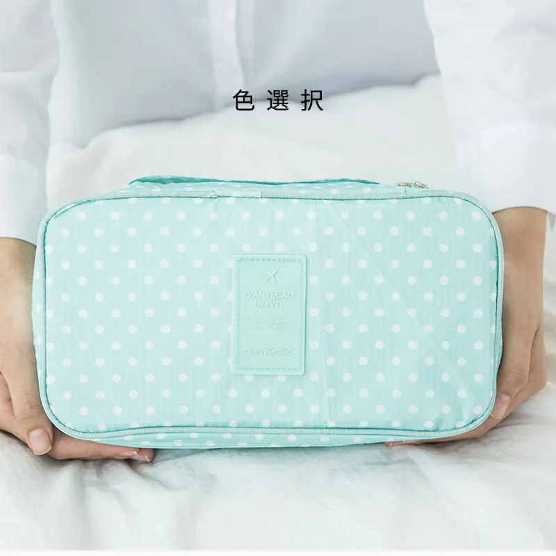 Green dots Нижнее белье носки сумка для хранения нейлон цвет многофункциональный мешок для нижнего белья - Цвет: Green dots