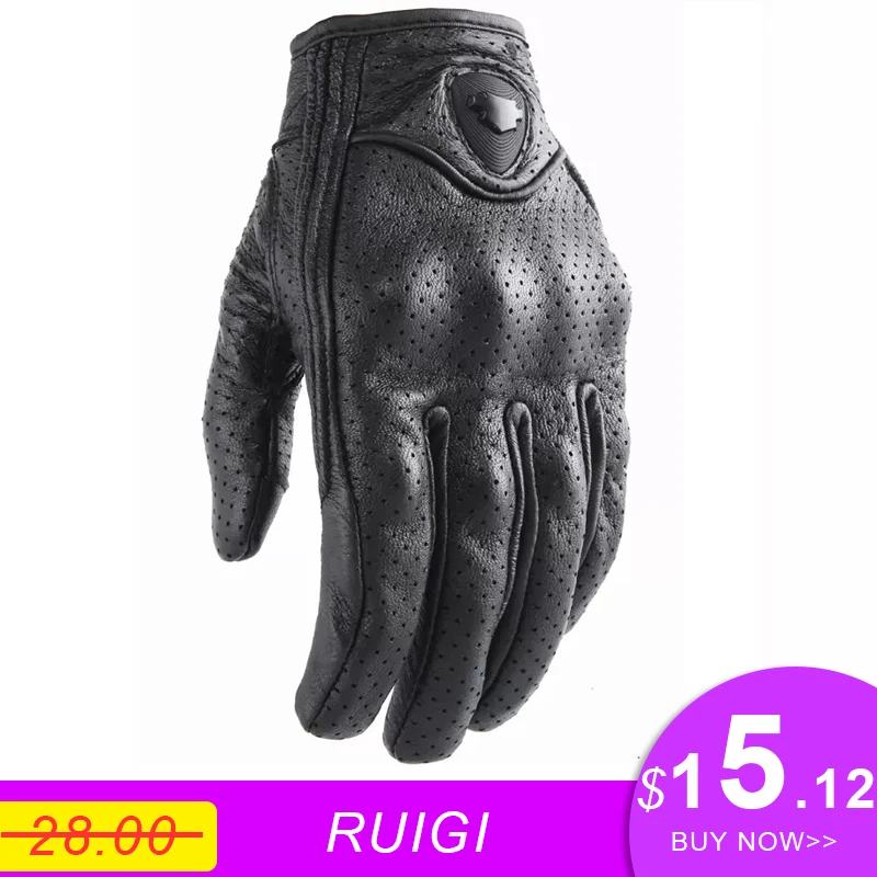 

RUIGI Racing Touchscreen Waterproof Gloves Motorcycle ATV Downhill Cycling Riding Genuine Leather Gloves
