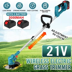 Makita – tondeuse à gazon électrique sans fil, batterie 21V, débroussailleuse, débroussailleuse, débroussailleuse, coupe herbe, outils de jardin, longueur réglable 