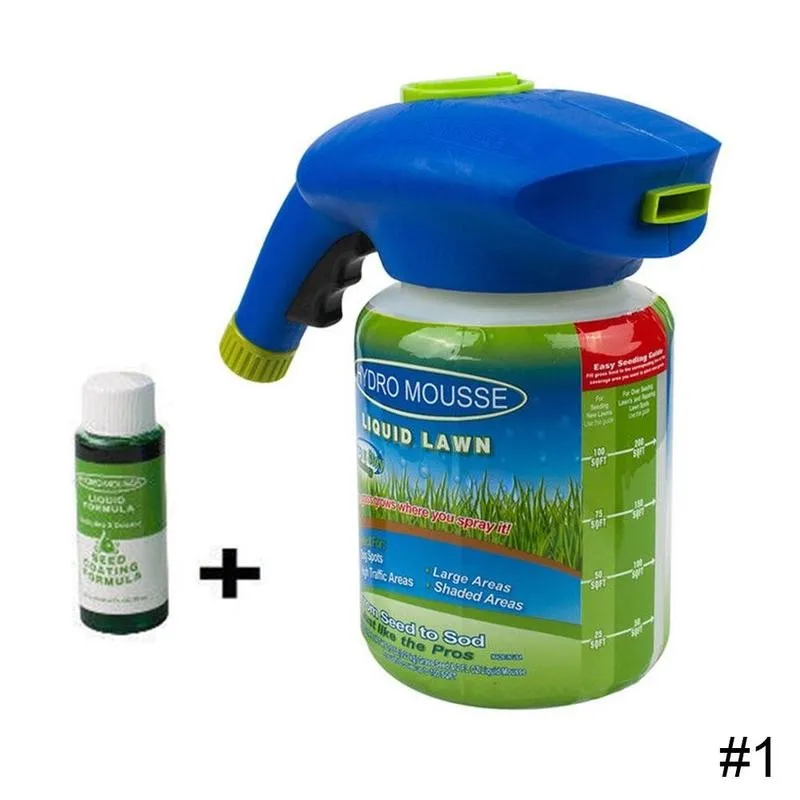 Garden Grass Seed Sprayer Combination Set Household Potted Plastic Watering Can & Growth-boosting Liquid Grass Seeds Spray Tool