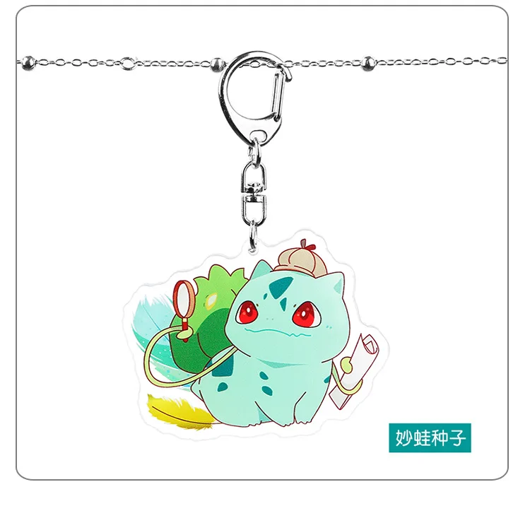 Брелок с покемоном Сквиртл Пикачу Psyduck Charmander Bulbasaur милый забавный мультфильм аниме Акриловые Брелки Подвеска на Рюкзак kawaii