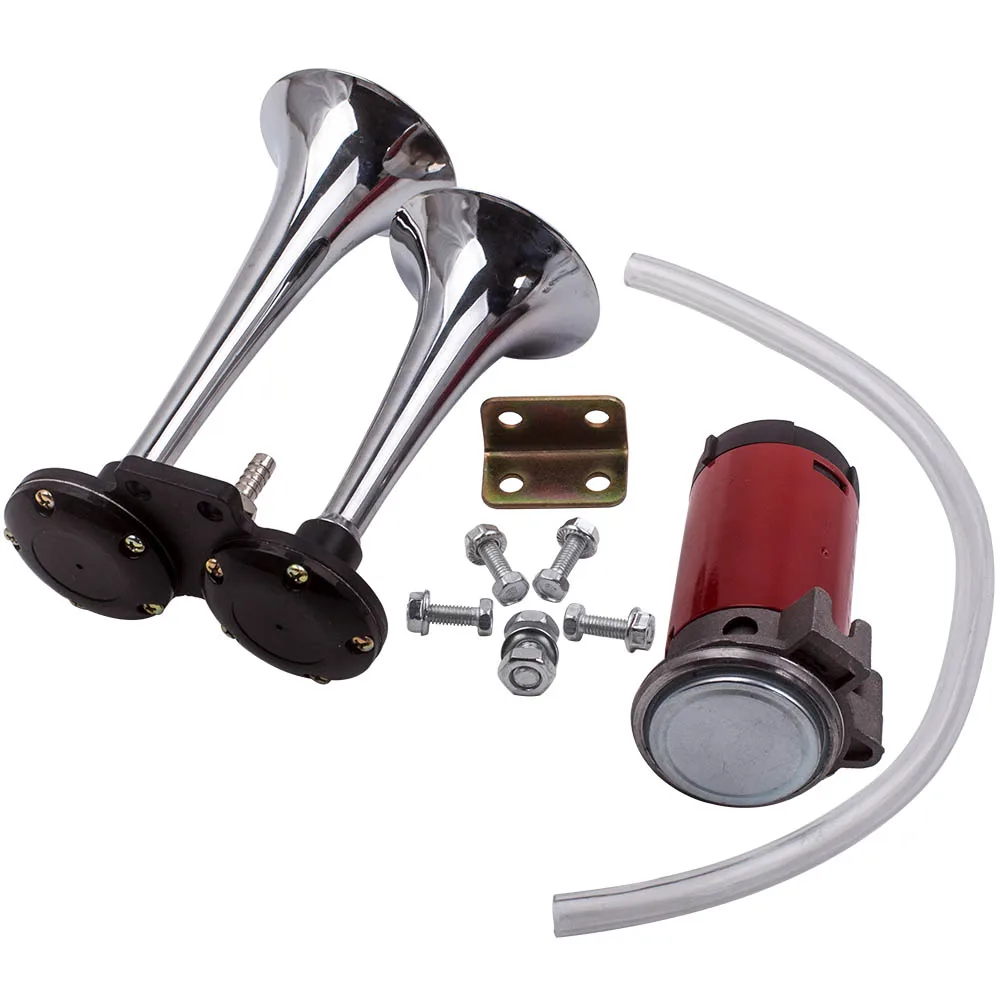 

Dual Air Horn Trumpet For Train Car Boat Kit Compressor 12V New Universal Zinc