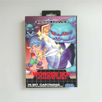 

Wonder Boy in Monster World - EUR Cover With Box 16 Bit MD Game Card for Megadrive Genesis Video Game Console