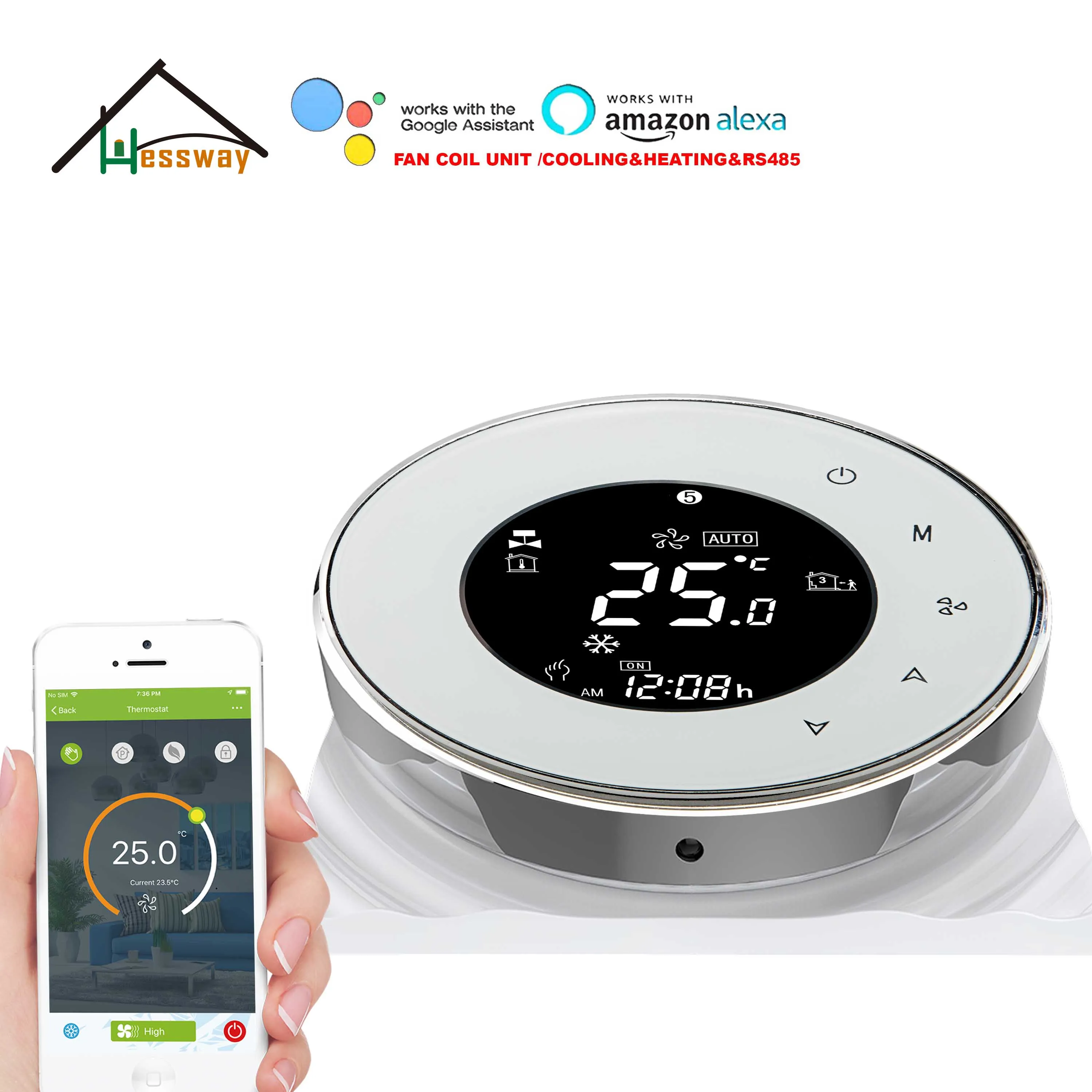 HESSWAY Wi Fi термостат катушка вентилятора RS485 и MODBUS для дистанционного управления