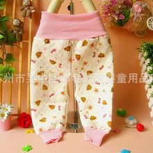 Детские вакуумные Хлопковые Штаны с высокой талией и открытым шаговым швом; Детские теплые подштанники; воздушные хлопковые брюки с высокой талией; леггинсы