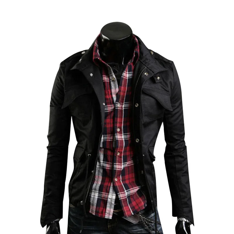 

Autumn Men Jackets and Coats Casual Solid Zipper Slim Thin Coat Windbreaker Plus Size M-4XL Male Jacket Streetwear Bomber Jacket