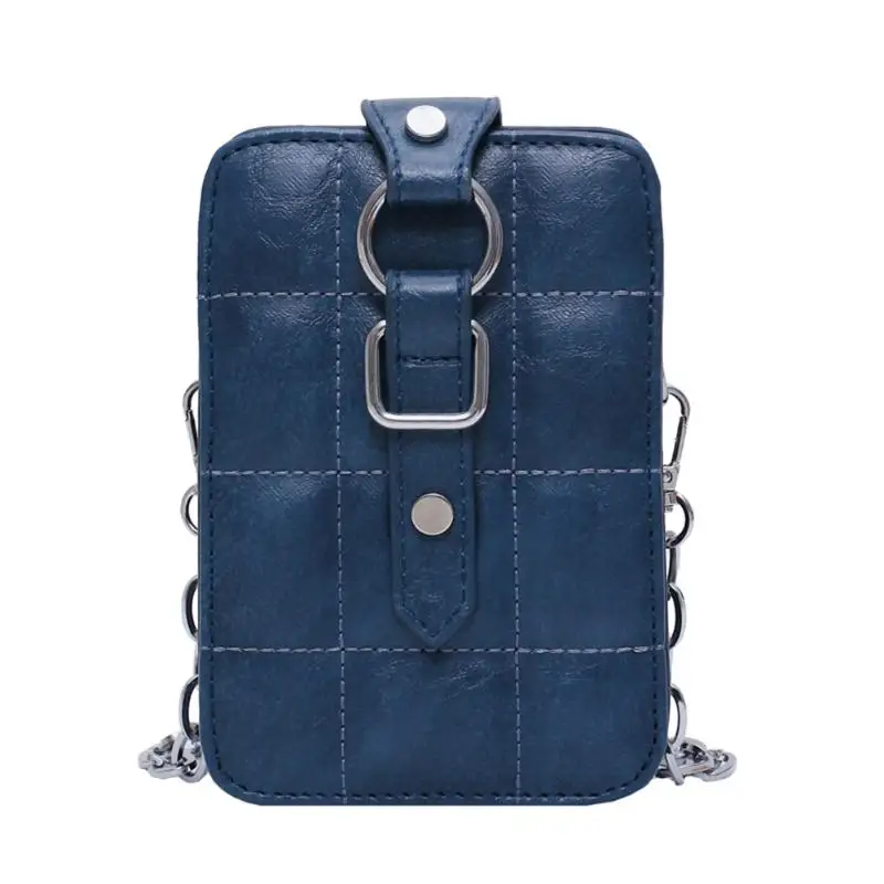 Blue Женский кошелек из искусственной кожи в стиле ретро, для денег, телефона, мини, одноцветные сумки через плечо, Женский Длинный кошелек, два сложения, много цветов, клатч - Цвет: Blue