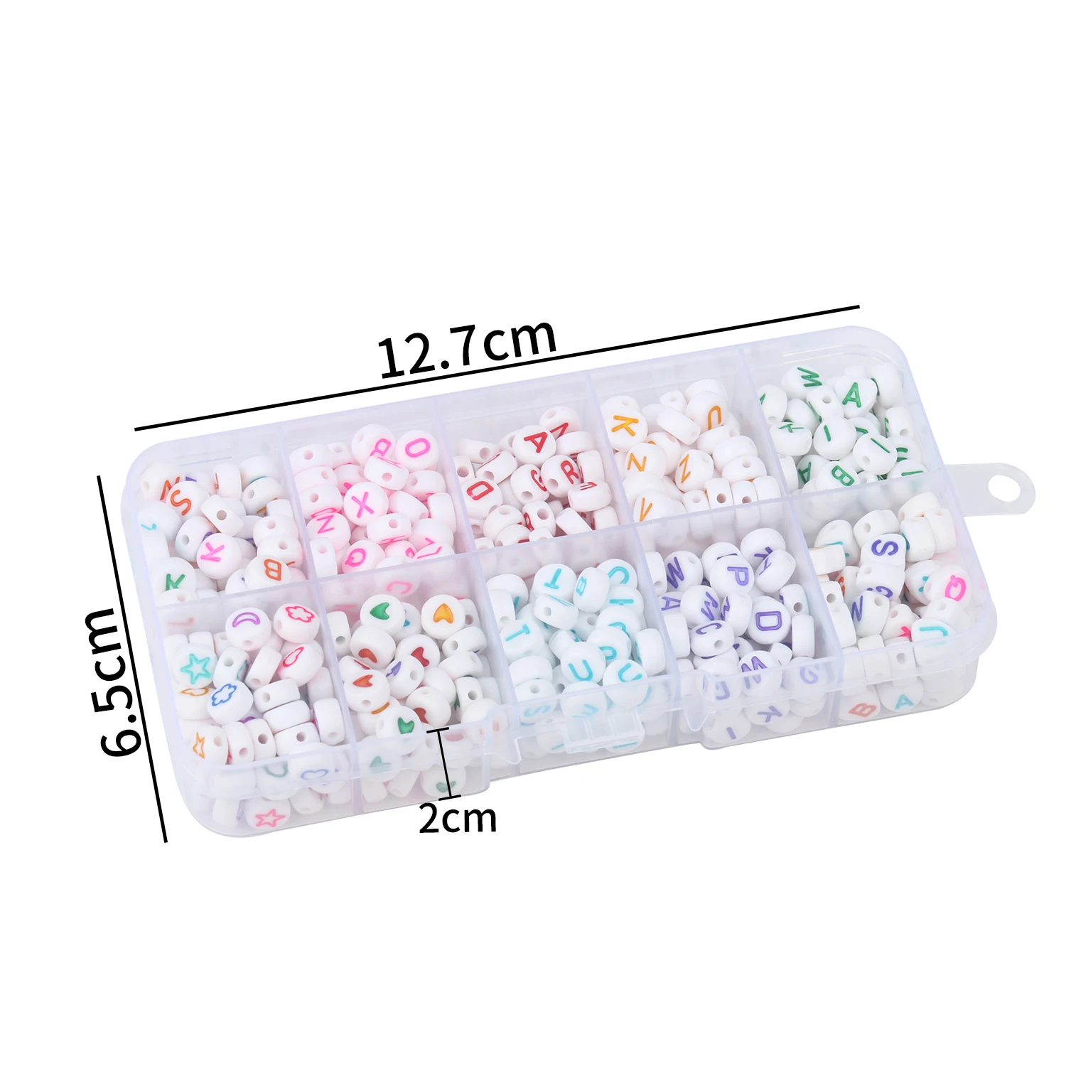 300 Perline Alfabeto In Plastica - Lettere A-Z Per Bracciali, Collane Fai Da Te, Bambini, 4x7mm, Bianco - Foto 3