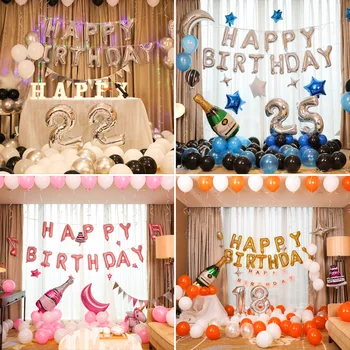 

New 95Pcs Happy Birthday Theme Balloons Sets Foil Balloons Birthday Party Decorations for Kids Birthday Party Supplies Globos