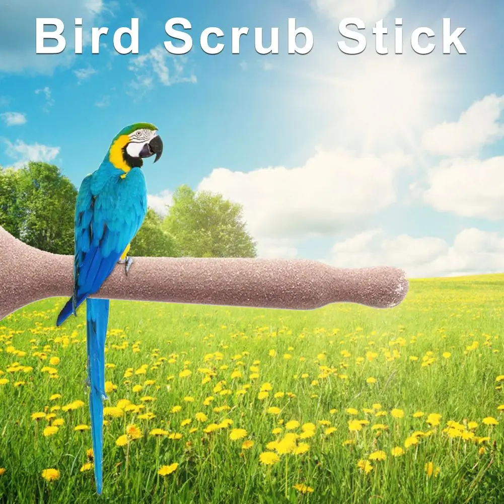 Shaped Sand Bar Bird Cage Special Scrub Stick Parrot Rod Pet Toy Parrot Toys Wood Birds Standing Accessories Supplies