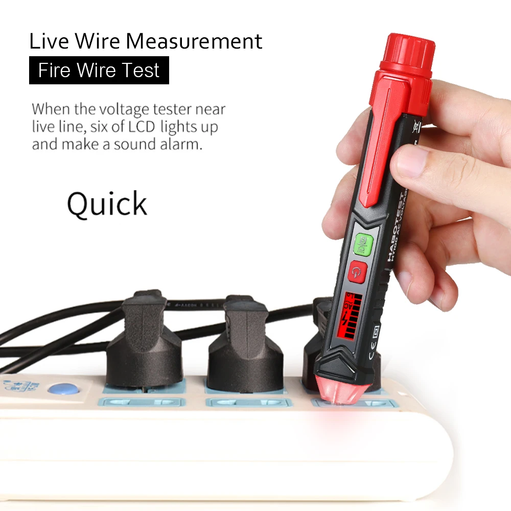 

Electricity Detector Test Pencil With LED Light AC Electric Voltage 12V~1000V AC Non-Contact Tester With Sound Light Alarm