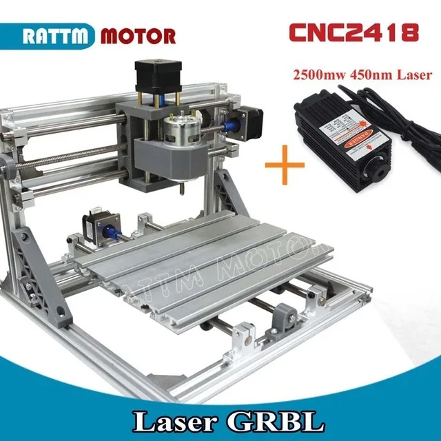 CNC 2418 GRBL управление Diy станок с ЧПУ рабочая зона 24x18x4,0 см, 3 оси Pcb ПВХ фрезерный станок по дереву маршрутизатор, резьба гравер, v2.5 - Цвет: 2418with2500mw Laser