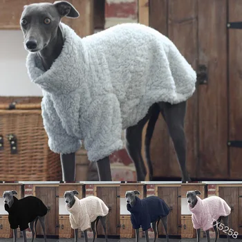 

Winter Dog Sweater Plush Turtleneck Solid Color Two-legged Warm Dog Clothes Dog Coat Pet Hoodie