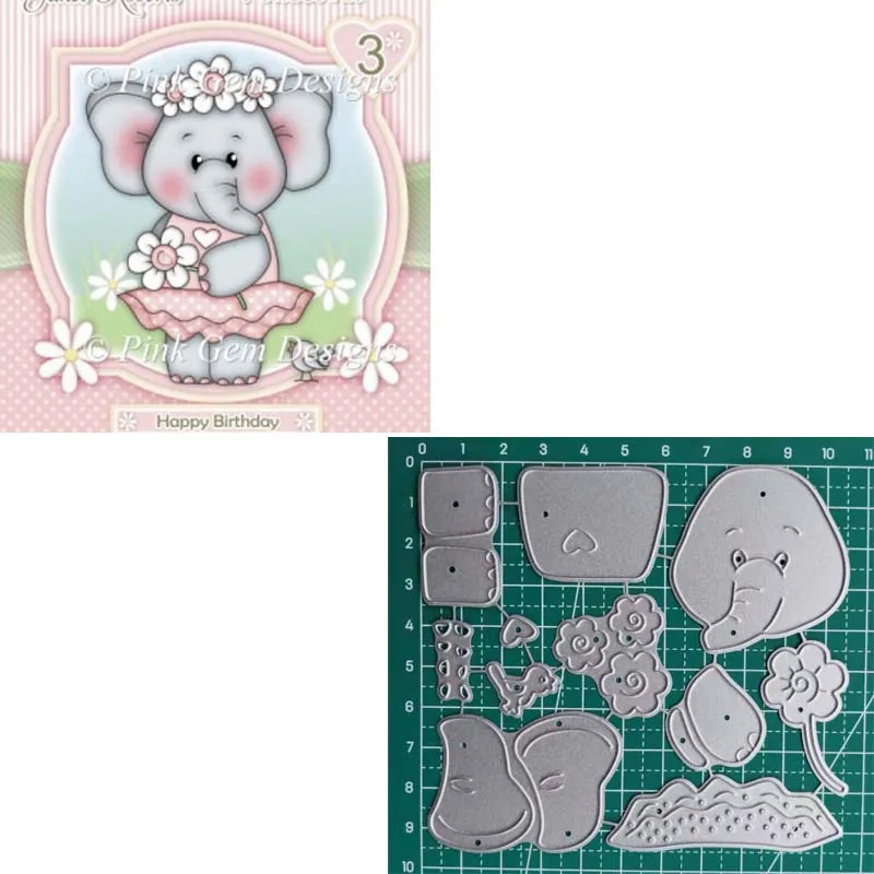 Рождество слон девочка вырезание штампы металла фотоальбом тиснение изготовление бумажных открыток - Color: C 16