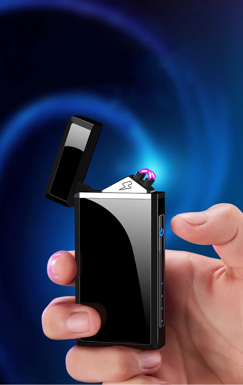 2019 новая ветрозащитная Электронная USB двойная плазменная дуговая Зажигалка для