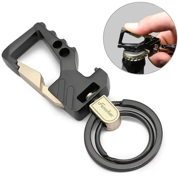 

Beer Bottle Opener Keychain Pocket Zinc Alloy Key Chain Metal Fashion Multifunctional Men Car Play Key Ring Tool Unique