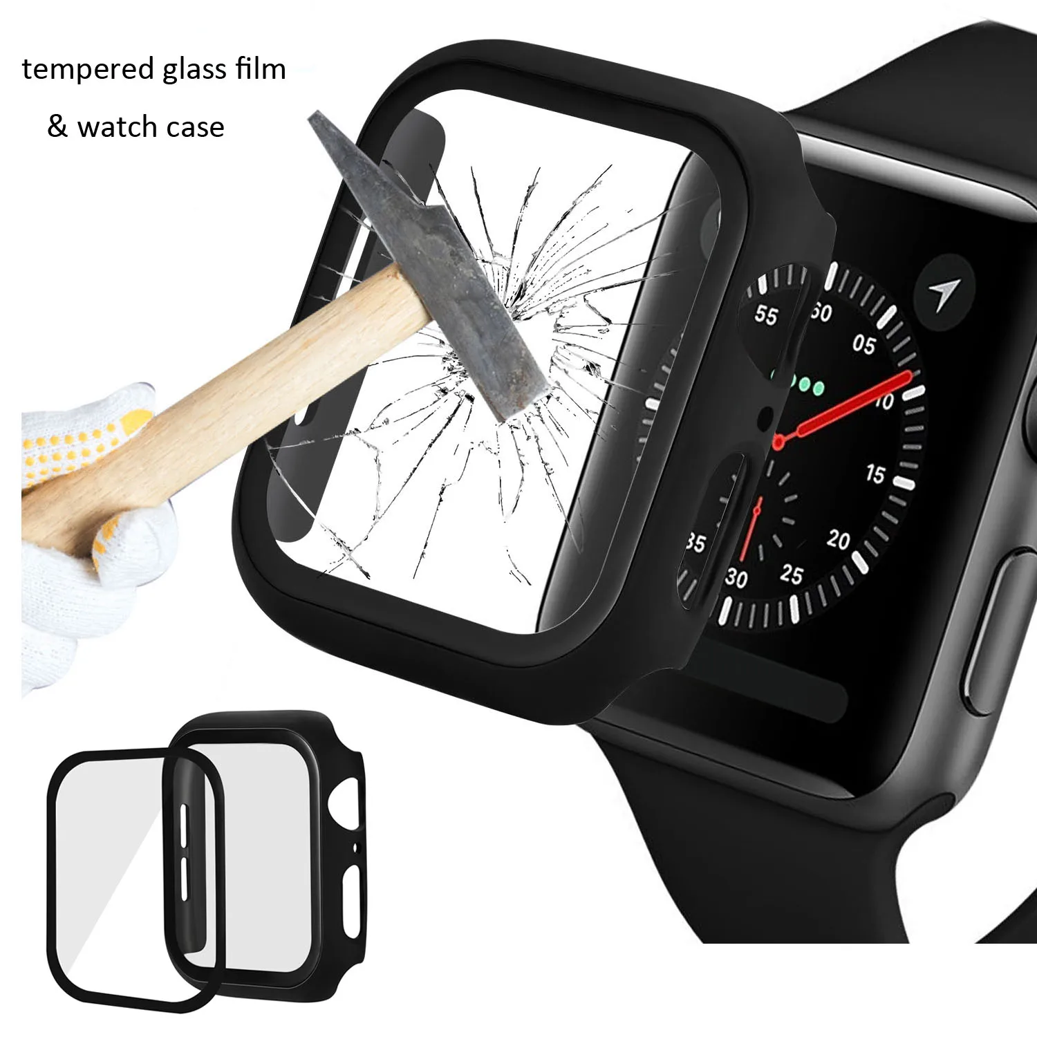 Чехол для Apple Watch iWatch задняя крышка 2 3 4 чехол 40 мм 44 38 42 защитная экрана | Наручные