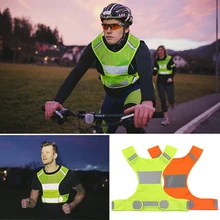 Reflexivo ciclismo colete cintura ajustável seta padrão bicicleta noite segurança esportes andando correndo jogging colete reflexivo