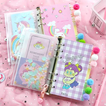 

A6 Binder Notebook Cute Unicorn Bullet Journal Diary Grid Line Agenda Planner Organizer Spiral Note Book Transparent Handbook