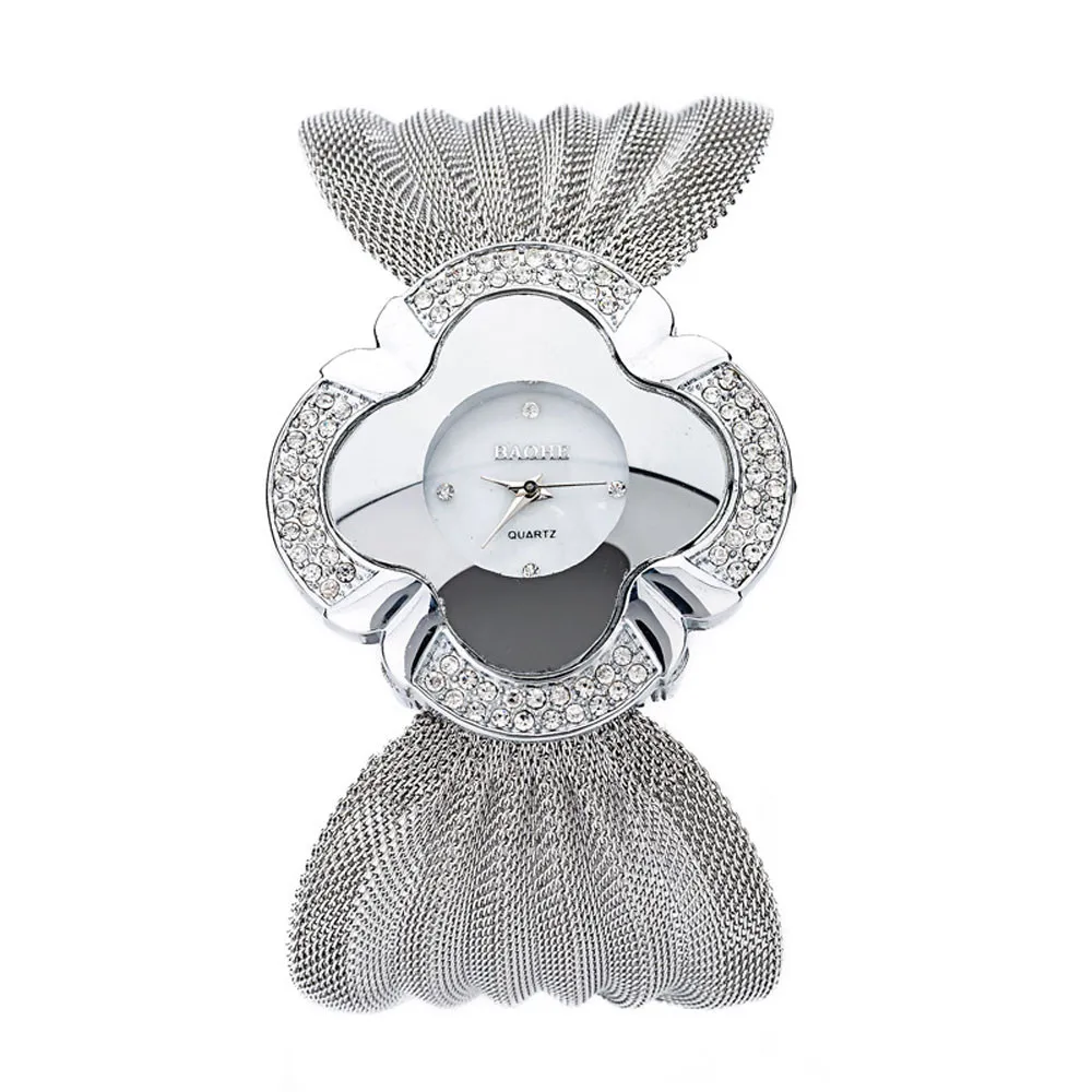 New Arrival Fashion casual Lady Diamond Bracelet Watch Mirror Luxury Quartz Watch Clock relogio feminino free shiping#9430
