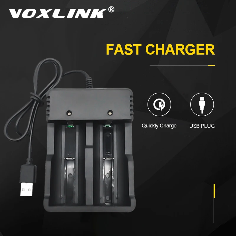 Зарядное устройство VOXLINK 2 слота USB умная зарядка 18650 26650 21700 14500 26500 22650 26700 литий