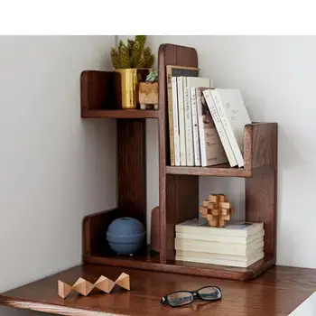 

Pure solid wood small bookshelf desk desktop storage rack simple modern oak rack simple bookshelf