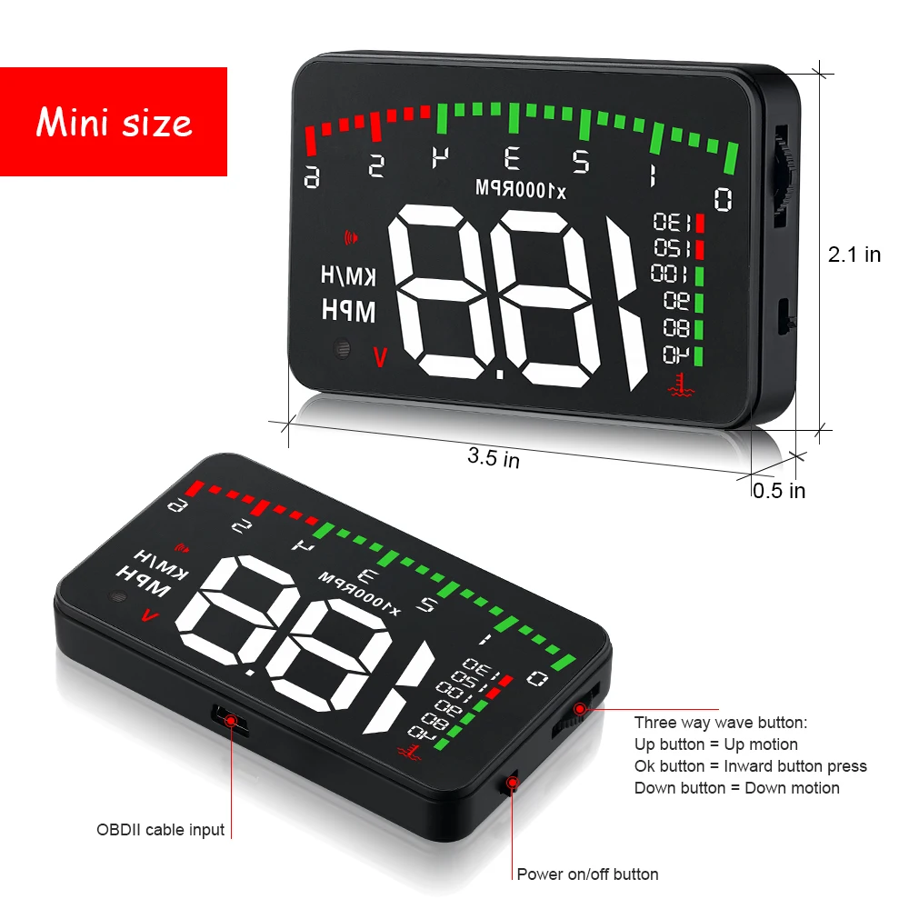 A900 автомобильный HUD OBD RPM метр на голову дисплей автомобильные аксессуары мульти-дисплей автомобиля цифровой скорость двигателя об/мин температура воды