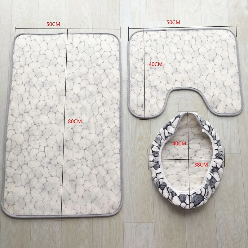ABSS-3 шт./набор фланелевых коралловых бархатных рисунков, покрытие для унитаза для ванной комнаты, покрытие для сиденья, ковровое сиденье для унитаза, коврик для ванной комнаты, кухонный коврик Liv
