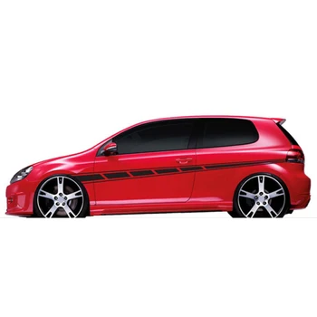

2x Car Stickers Black Racing Stripe Vinyl Side Decal Graphics Car Body Kit Sticker 300x14cm Decorative Sticker