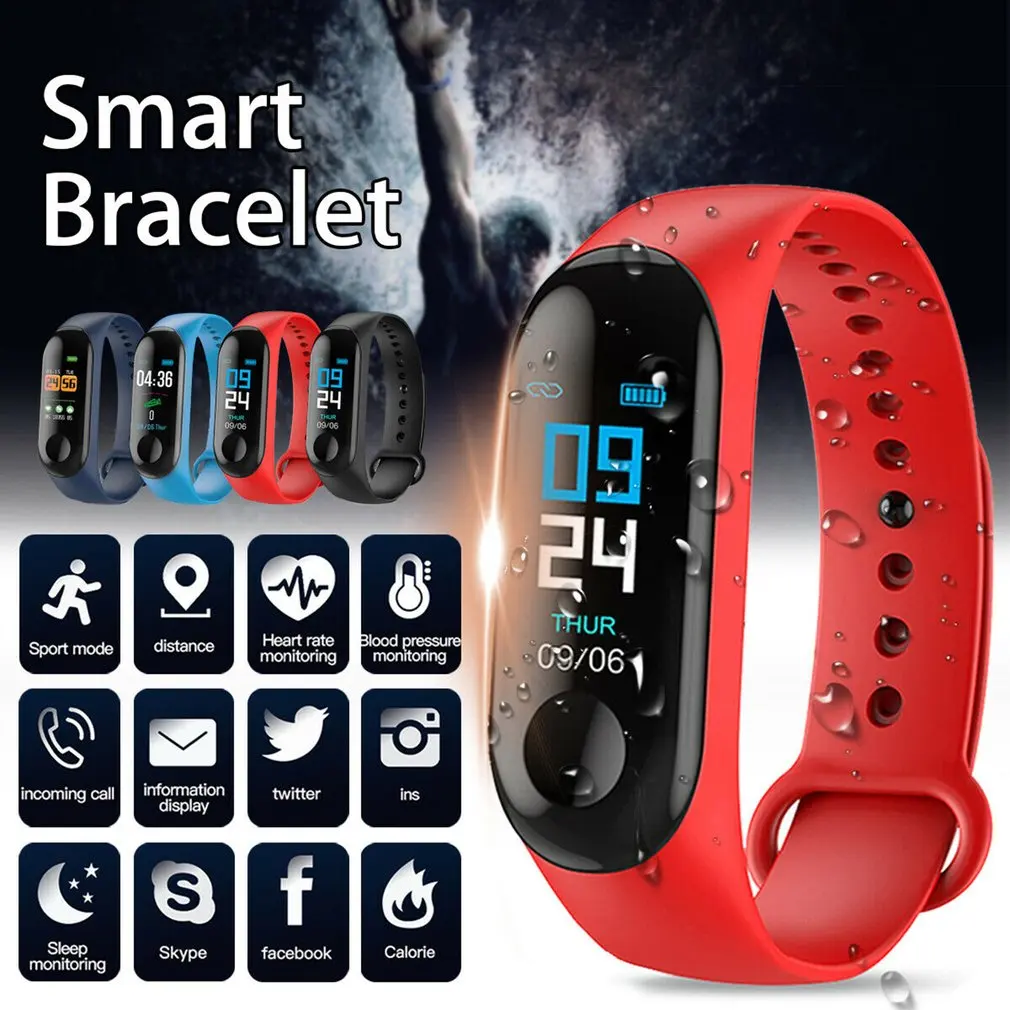 Смарт-часы M3, трекер здоровья, Смарт-часы, браслет, браслет, фитнес-трекер, монитор, браслет для Android, для iPhone