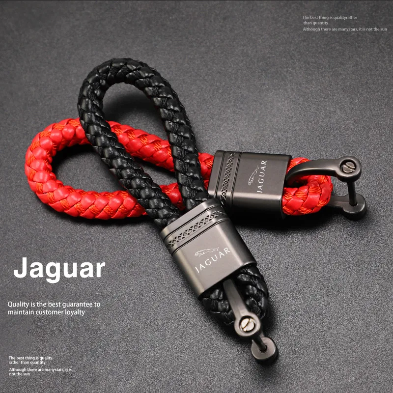 Кожаный брелок для автомобильного ключей из цинкового сплава вязаный Jaguar XEL XFL