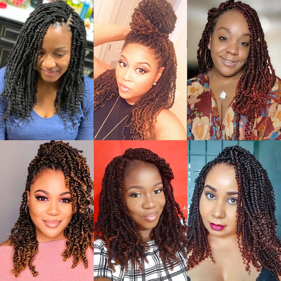 Bomb Twist Crochet Hair Synthetic 24Roots Spring Twist Braiding Hair Pre Looped Crochet Braids Hair Extension Passion Twist Hair