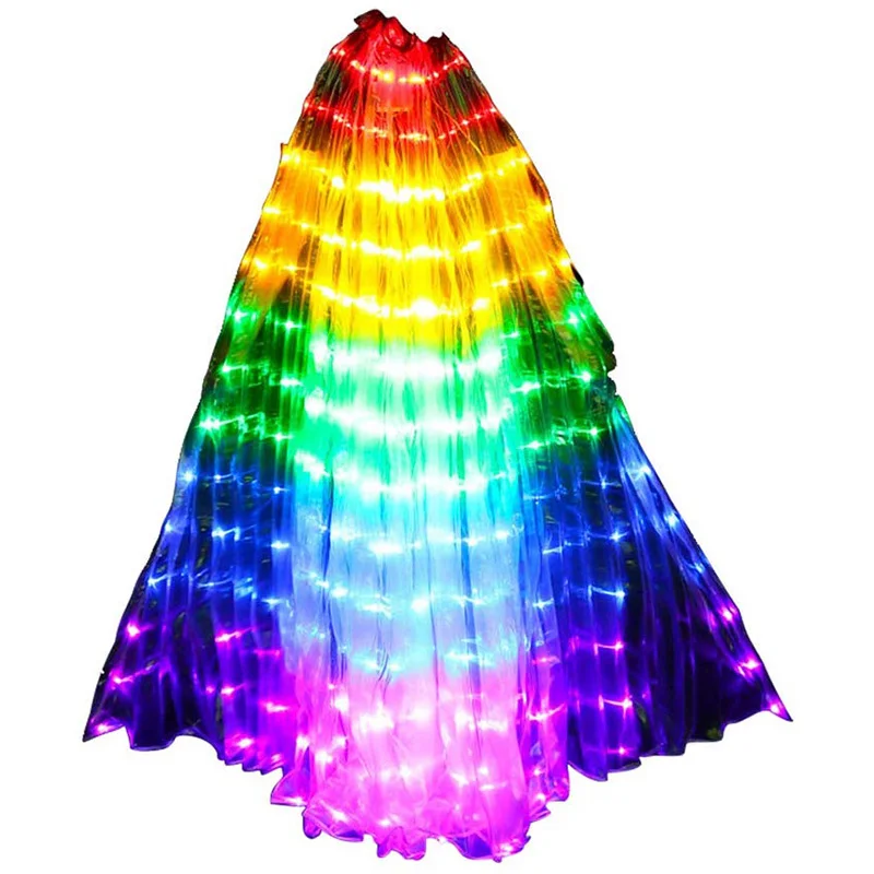 

Stage Performance Props Women Dance Accessory DJ LED Dance Wings Light Up Wing Costume LED Dance Wings Rainbow Colors with Stick