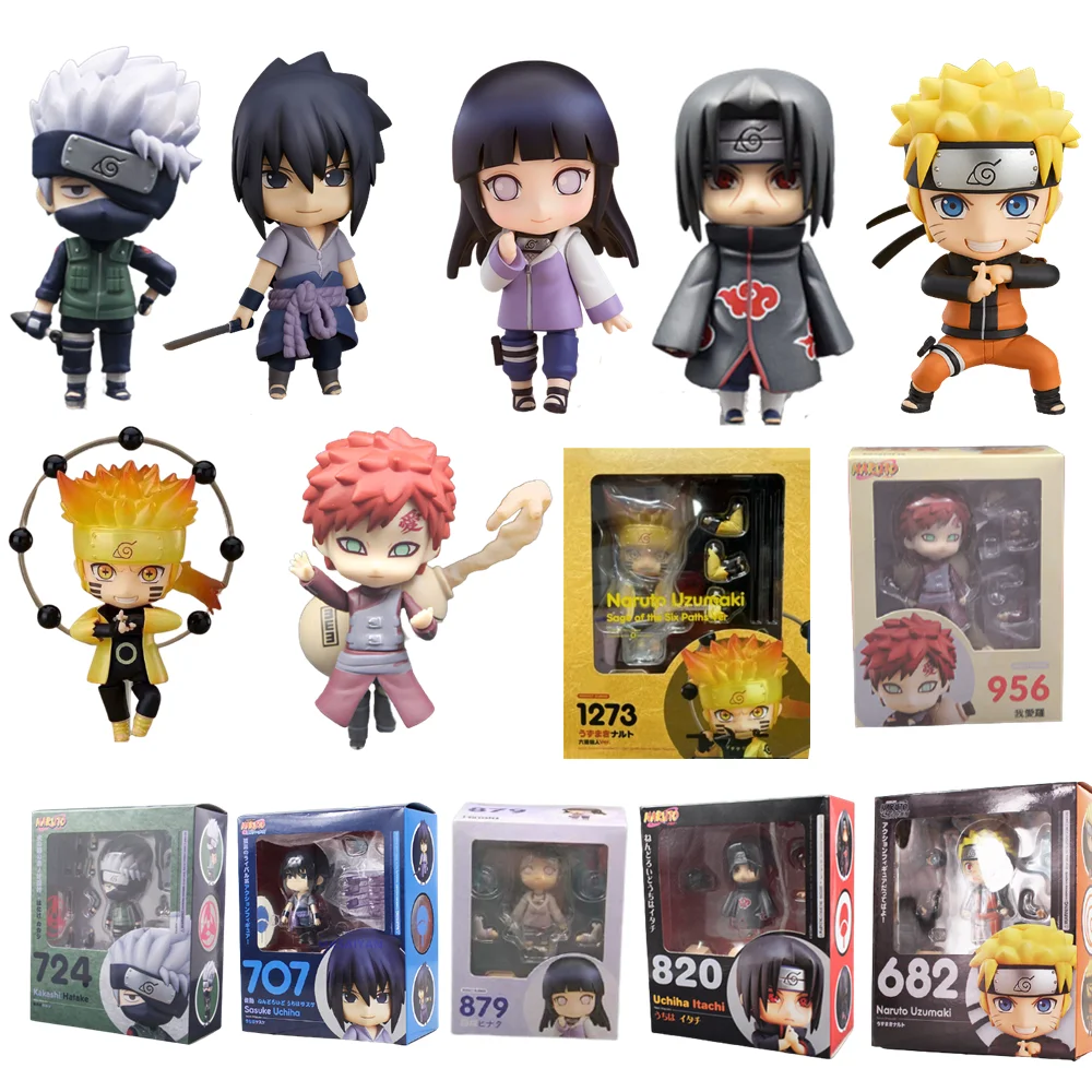 Anime Figures Naruto Kakashi #724 Gaara Hyuga Hinata #879 Sasuke #707 Uzumaki #682 Itachi Model PVC Toys Action Figma Shippuden