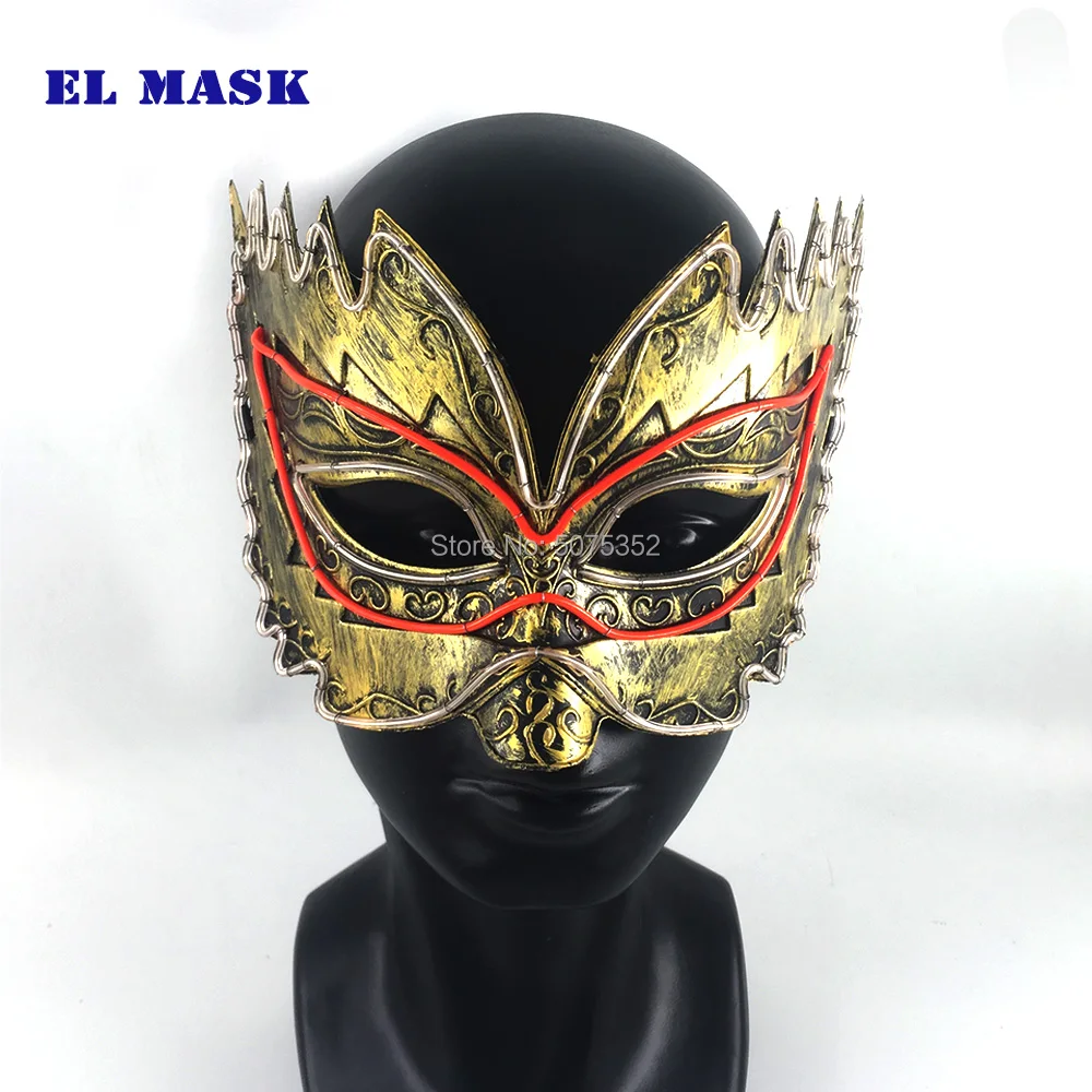 Костюм реквизит неоновая светодиодная светящаяся Джокер маска карнавальный фестиваль светильник EL Wire маска японская лиса маска украшения на Хэллоуин, Рождество