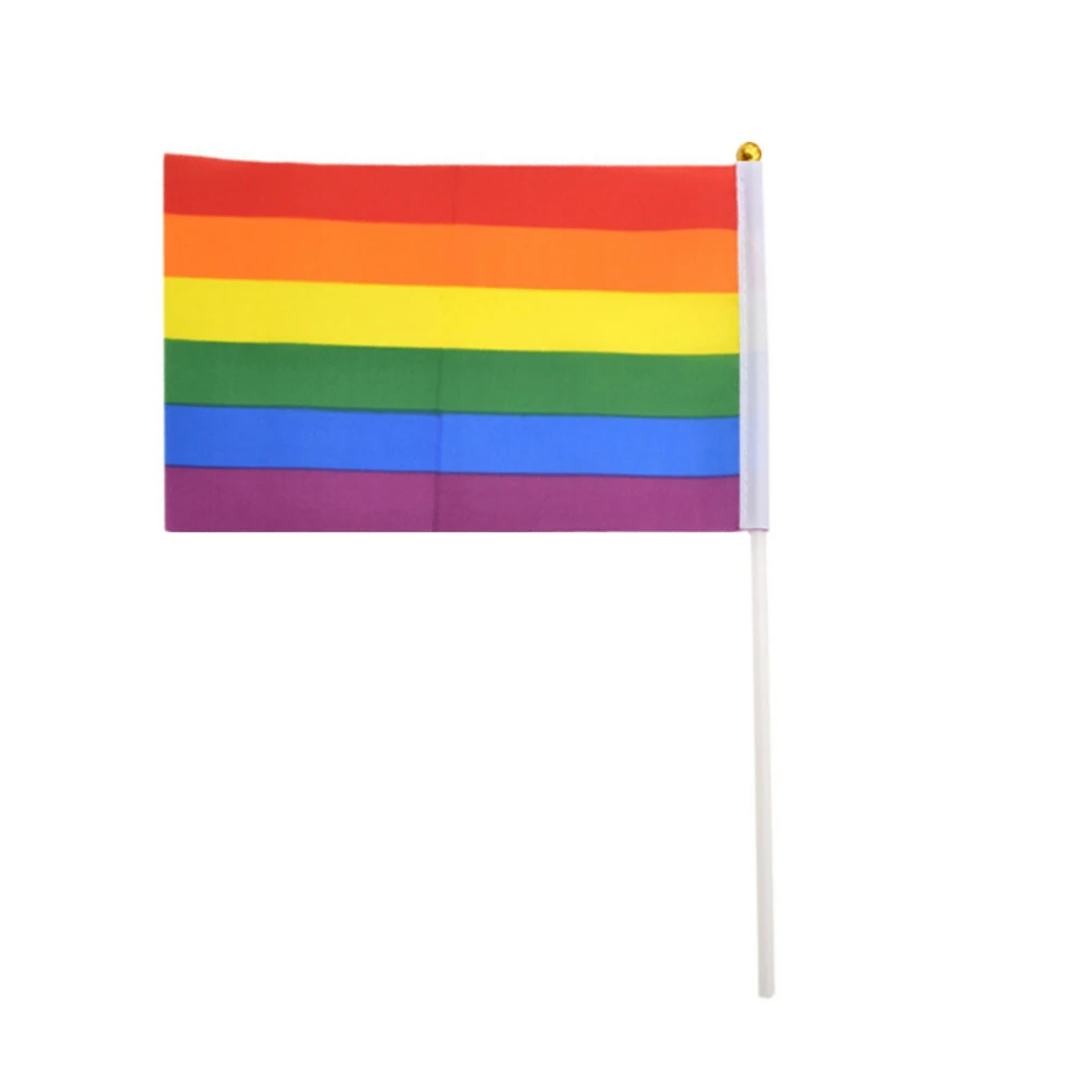 Красочная футболка мужская ЛГБТ список флагов легкие полиэфирные флаги мира гей-парад баннеры украшения дома аксессуары - Цвет: 14x14cm