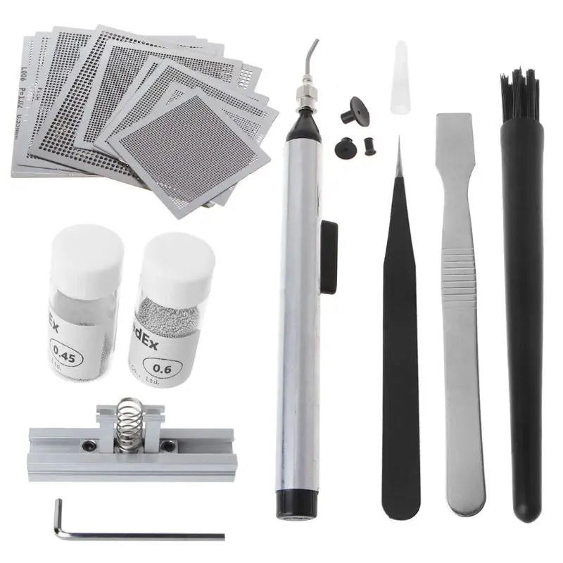 

1Set BGA Reballing Stencils Solder Paste Tin Balls Station Steel Mesh SMT Rework G8TB