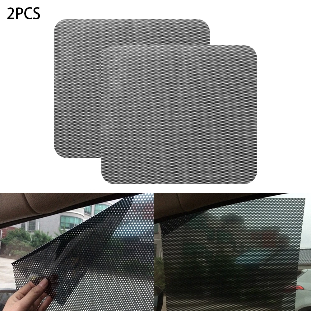 

2Pcs DIY Car Sun Shades Film Sun Protection Window Cover Black PVC Sunshade Side Window Shield