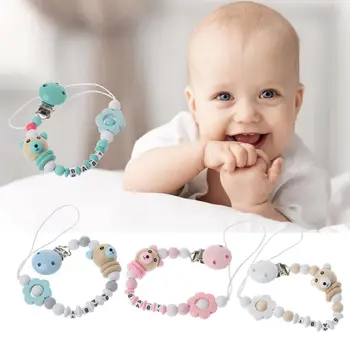 

Baby Pacifier Clip Pacifier Chain Panda Shape Hand Made Cute Colourful Beads Dummy Clip Baby Soother Holder For Baby Kid
