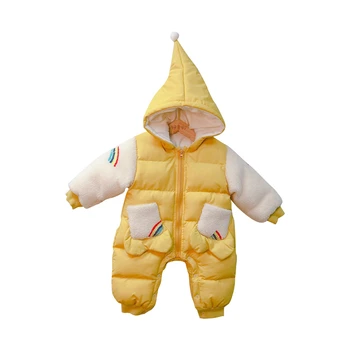 

Rainbow Baby Winter Clothes White Duck Down Baby Jumpsuit Hooded Thick Warm Toddler Rompers Winter Infant Outerwear