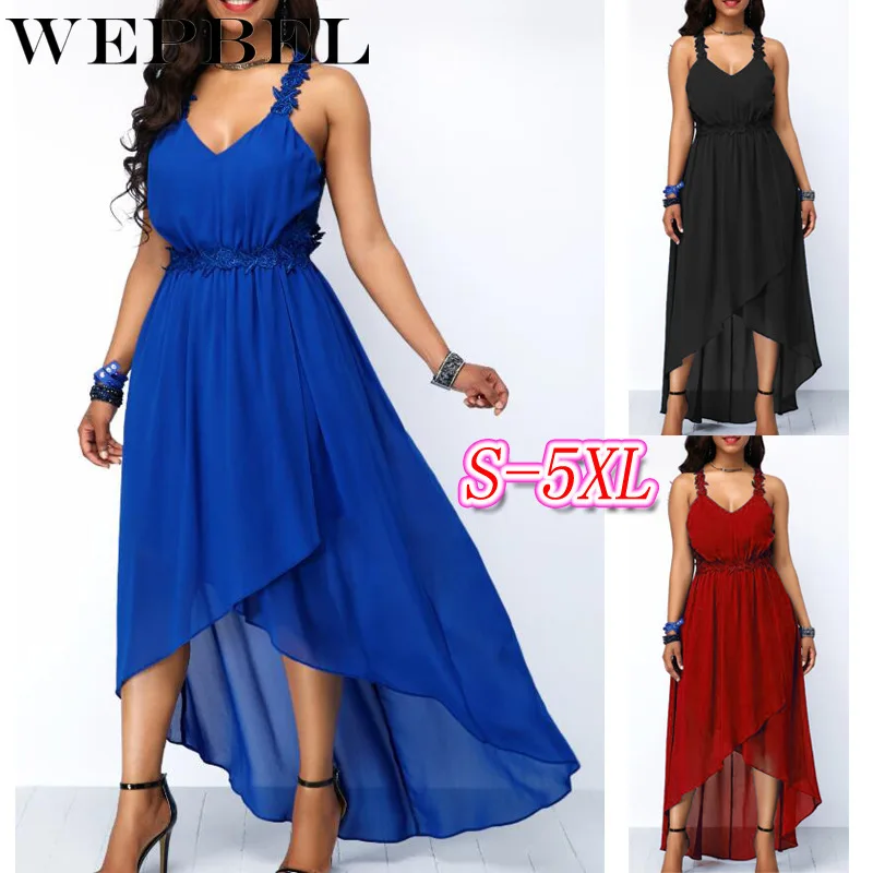 WEPBEL женское платье большого размера без рукавов на бретельках однотонные