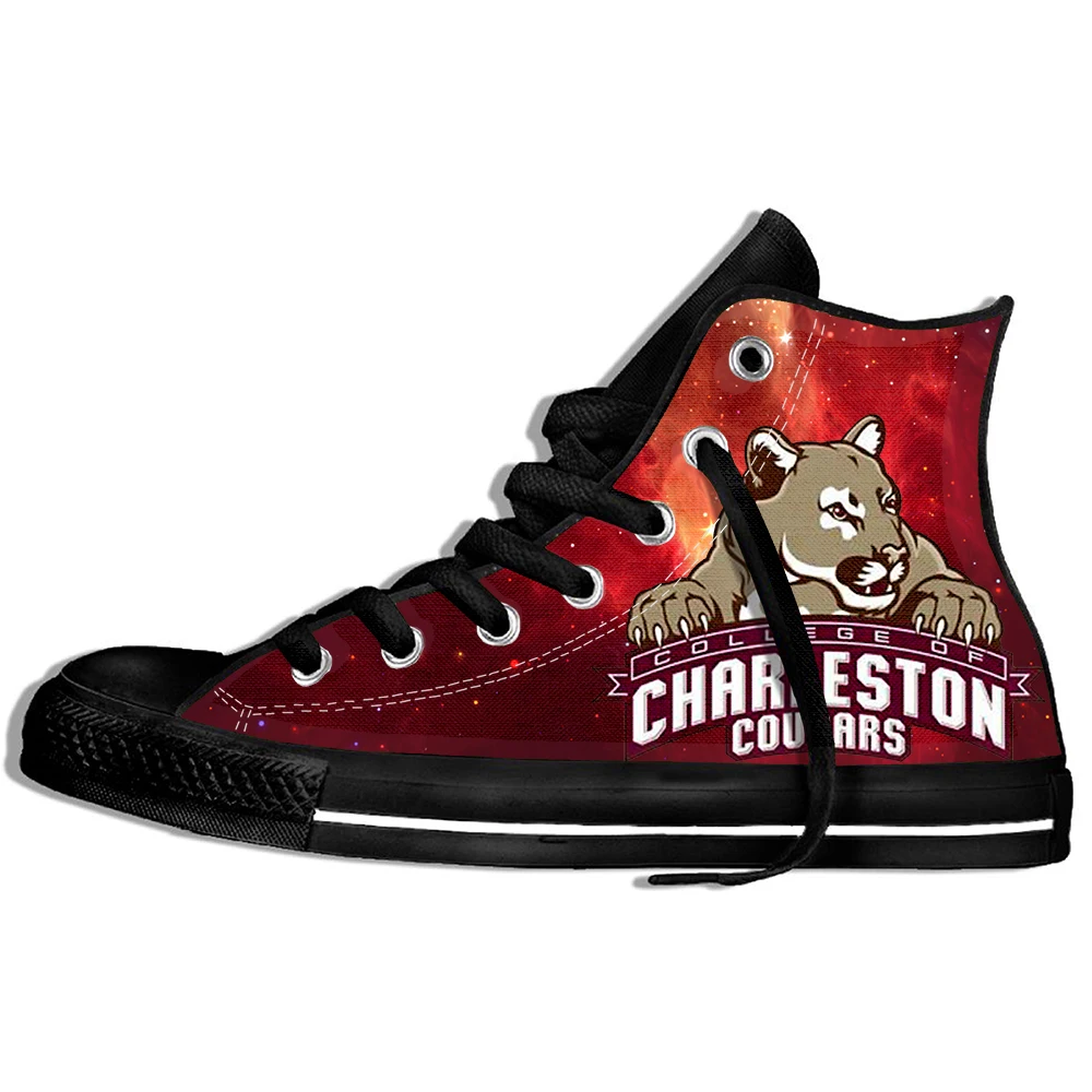 Кроссовки с принтом логотипа на заказ; обувь Charleston Cougars; парусиновая дышащая прогулочная обувь на плоской подошве; Zapatos De Mujer; Уличная обувь
