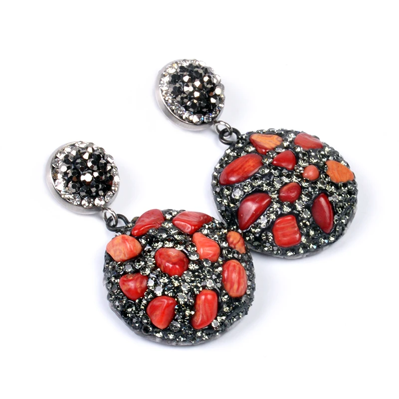 

Bare Rhinestone Geometric Big Drop Earrings with Stone Fashion Women Statement Earring Fashion Jewelry 2019 Pendientes
