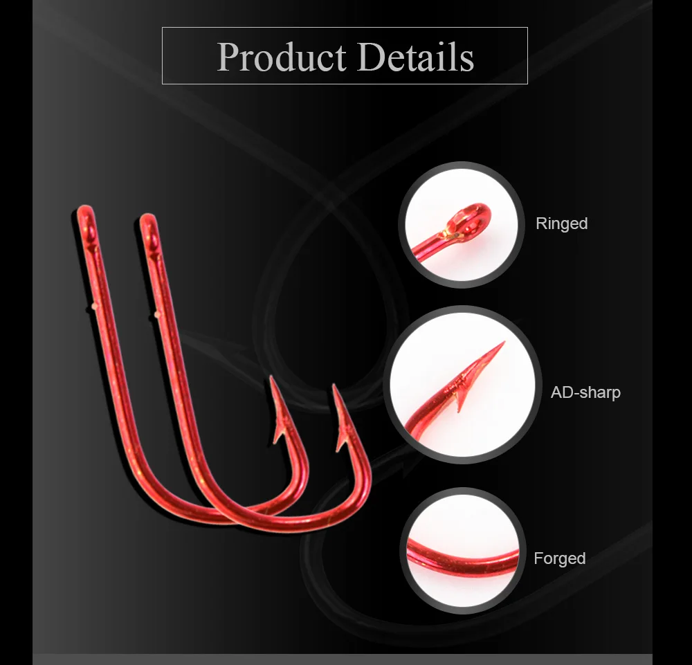 Angeln Haken 10/30/50 Pcs High Carbon Stahl Barbed Sharp Haken 7/8/9/10/11/12/13/14# Beringt Auge Karpfen Künstliche Angeln Tackles – Detail 2