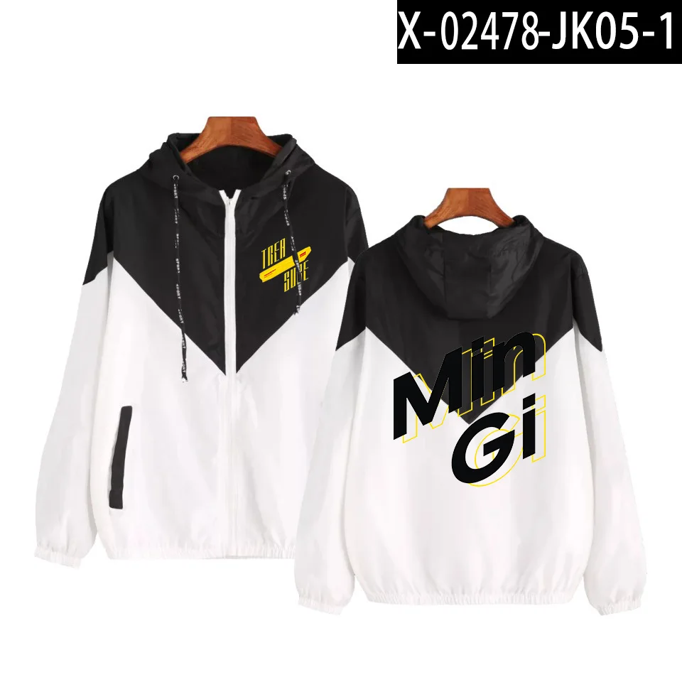 ATEEZ/Модные Цветные куртки с принтом для женщин и мужчин; модная повседневная куртка с длинными рукавами; уличная одежда - Цвет: black