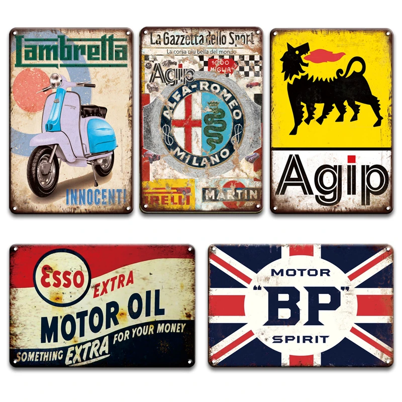 Горячий стержень ESSO моторное масло VESPA металлический знак винтажный BP Чемпион Pin
